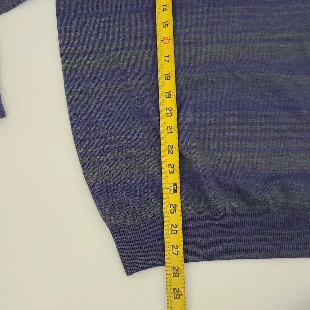 Bugatchi Gradient Striped V Neck Wool Sweater‎ Men's Size XLarge